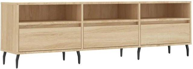 vidaXL TV-Schrank Sonoma-Eiche in Braun aus Holzwerkstoff und Eisen, B/T/H: 150 x 30 x 44,5 cm - Bild 1
