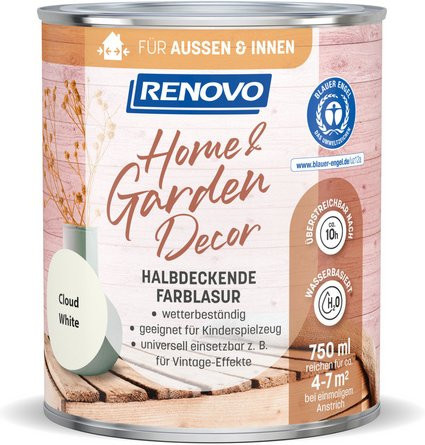 RENOVO Farblasur Cloud White Weiss seidenmatt 750 ml - Bild 1