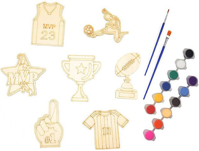 NOTIONSLAND Holz-DIY-Malset, 12-teiliges Set, Sport, Holz - Bild 1