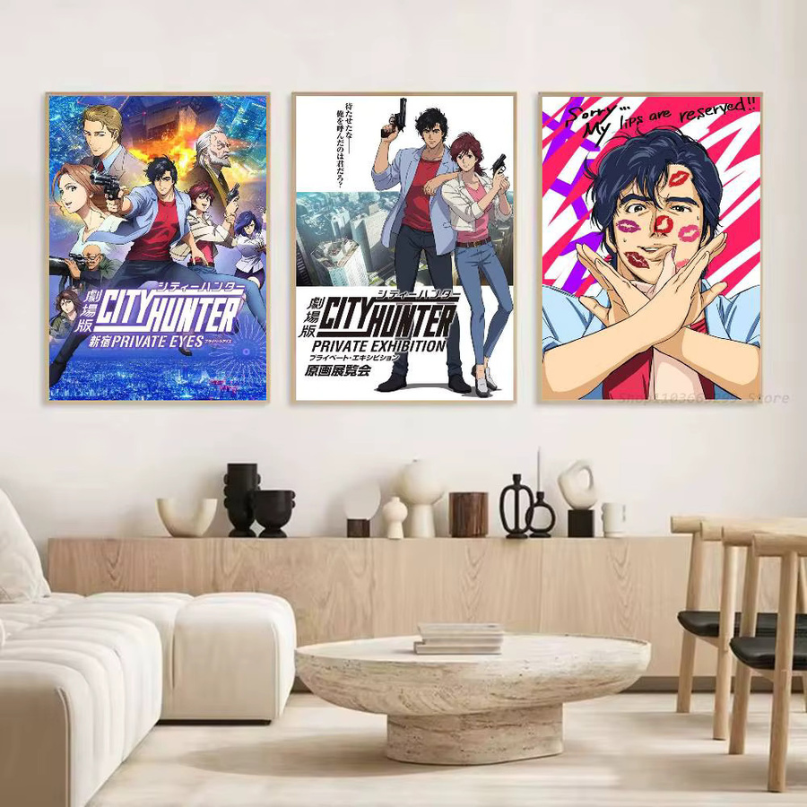 Anime C-City Hunter P-PRIVATE EYES Wandkunst Poster, wasserfester Aufkleber für Wohnzimmer und Schlafzimmer, Mehrfarbig - Bild 5