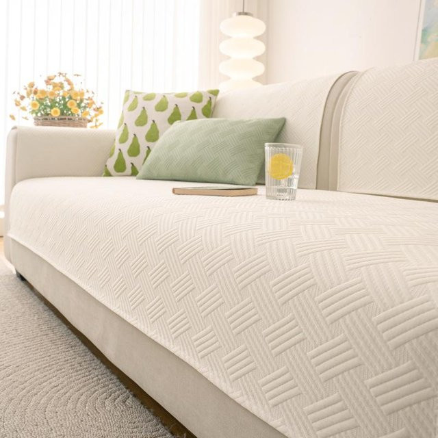 BC-Warm Home Sommer Kühle Sofa Abdeckung aus Eis-Seide, rutschfestes Sitzkissen mit Streifen-Design, B/T: 70 x 90 cm - Bild 1