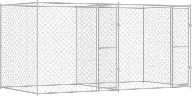 vidaXL Hundekäfig aus verzinktem Stahl in Silber B/T/H: 400 x 200 x 200 cm - Bild 1