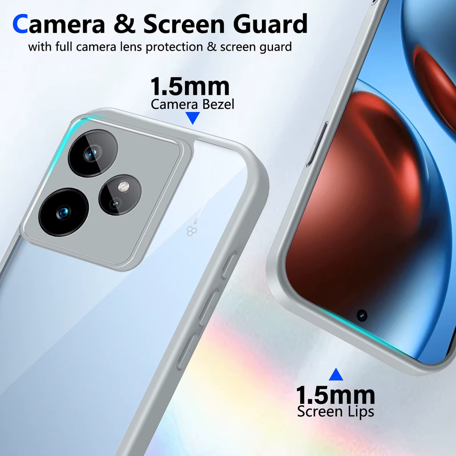 Realme GT 7 und GT 7T RMX5085 Schutzhülle aus Silikon und Hartschale, stoßfest und transparent matt - Bild 3