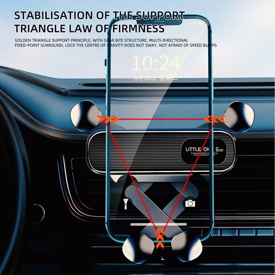 Universeller magnetischer Autotelefonhalter für 4,7–7 Zoll, stoßfester Smartphone-Ständer für Auto-Lüftungsschlitze in Schwarz - Bild 2