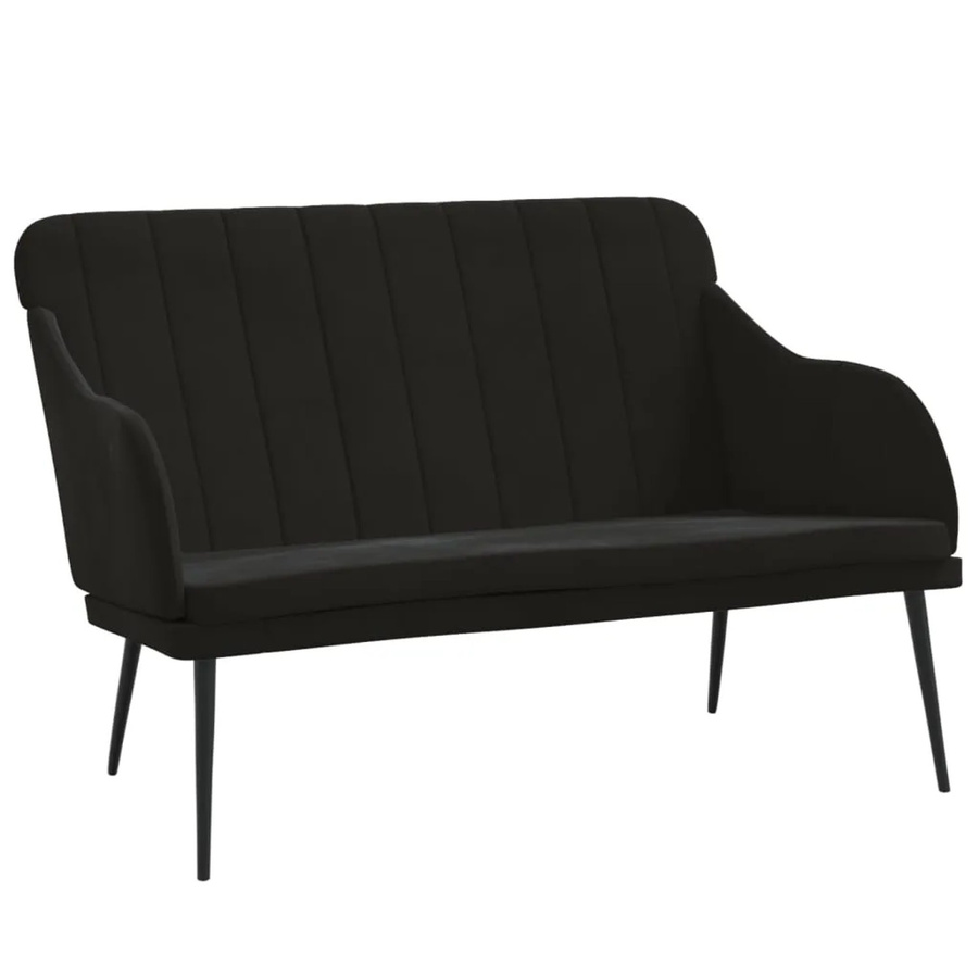 vidaXL Sitzbank aus Samt in Schwarz, B/T/H: 110 x 76 x 80 cm - Bild 2