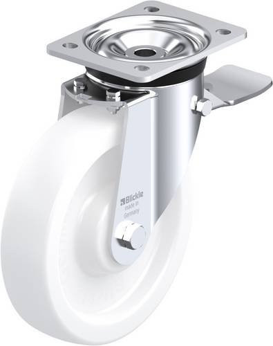 Blickle Lenkrolle LK-SPO 200G-ST mit Feststeller, Rad-Durchmesser: 20 cm, Tragfähigkeit: 600 kg, verzinkt und weiß - Bild 1