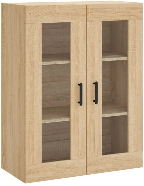 vidaXL Wandschrank Sonoma-Eiche mit Glastüren, B/T/H: 69,5 x 34 x 90 cm - Bild 1