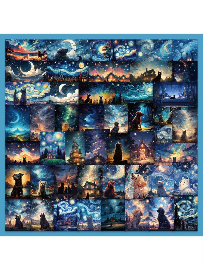 50-teiliges Set wasserfeste Sternenhimmel-Aufkleber in Multicolour von Sticker Story Store für DIY Dekoration von Laptops, Notizbüchern und Tassen - Bild 4