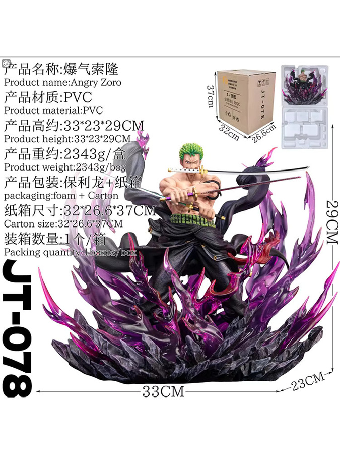 Bandai One Piece Th Enraged Zoro, Anime-Figur, PVC-Statue - Bild 5