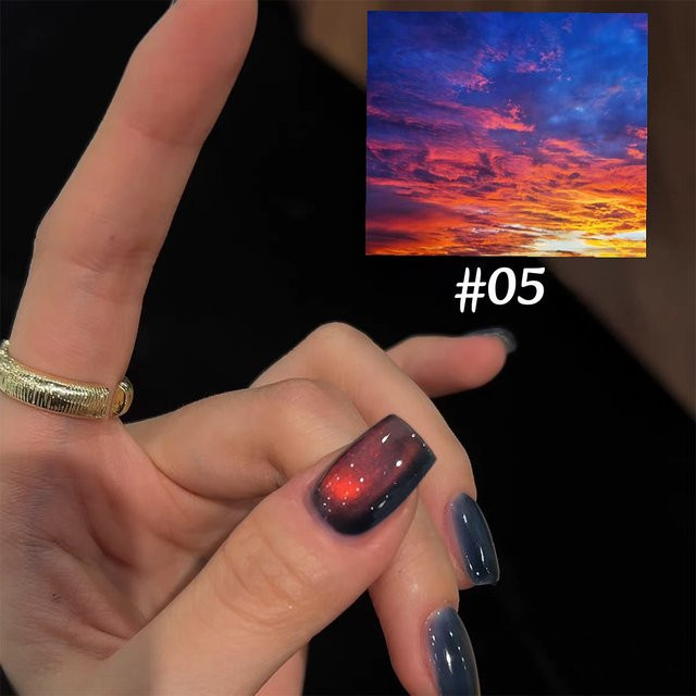 SHAKA Gel-Nagellack, Farbige Katzenaugen-Glasperlen - Bild 1