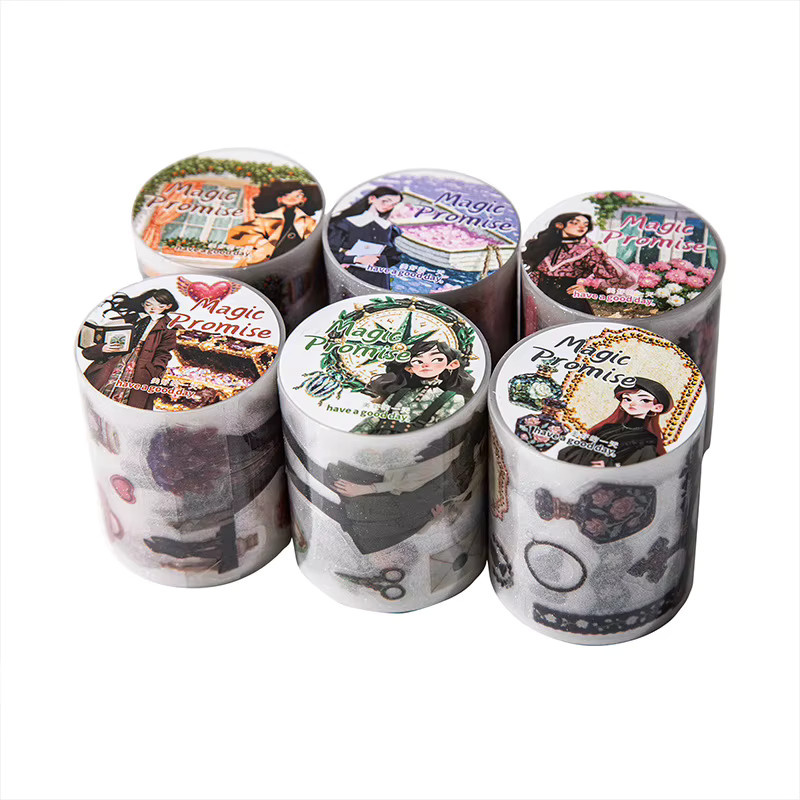 Leaffei Washi Klebeband im europäischen Vintage-Stil aus PET-Material, Mehrfarbig - Bild 2
