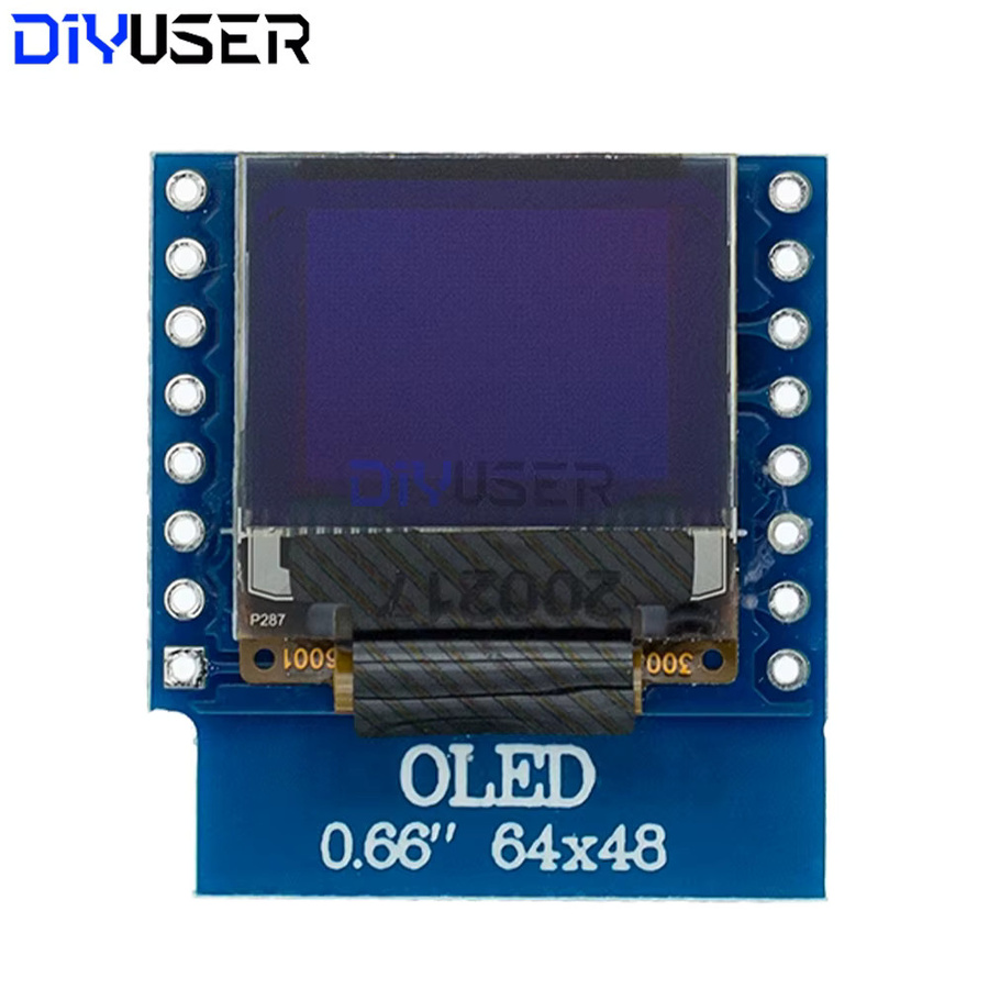 0,66 Zoll OLED-Displaymodul mit I2C-Treiber in Blau für Wemos D1 Mini ESP32 ESP8266 DIY-Projekte - Bild 3