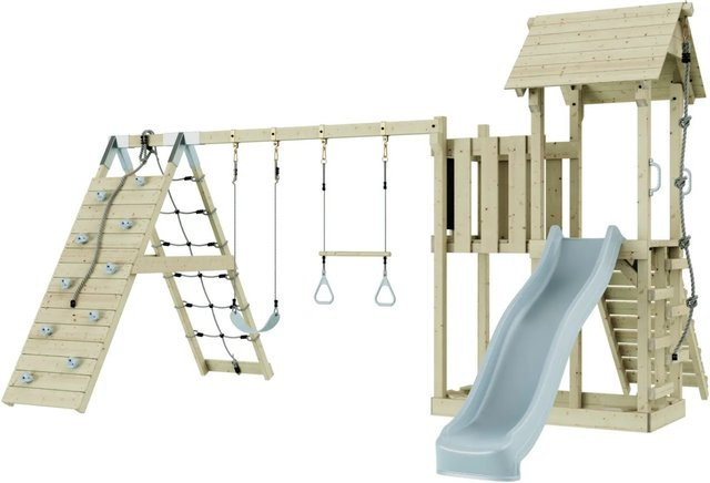 OutdoorToys Spielturm Roskilde mit Trapezstange in Eisblau - Bild 1