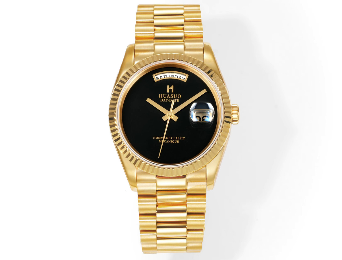 HUASUO Armbanduhr Automatik, Edelstahl, Gold, 36 mm, Herren - Bild 1