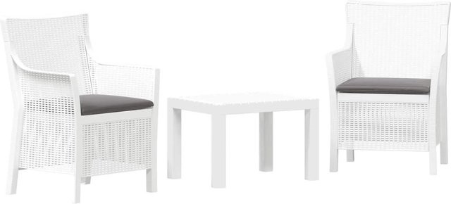 vidaXL Lounge-Set mit 3 Kissen aus PP in Weiß - Bild 1