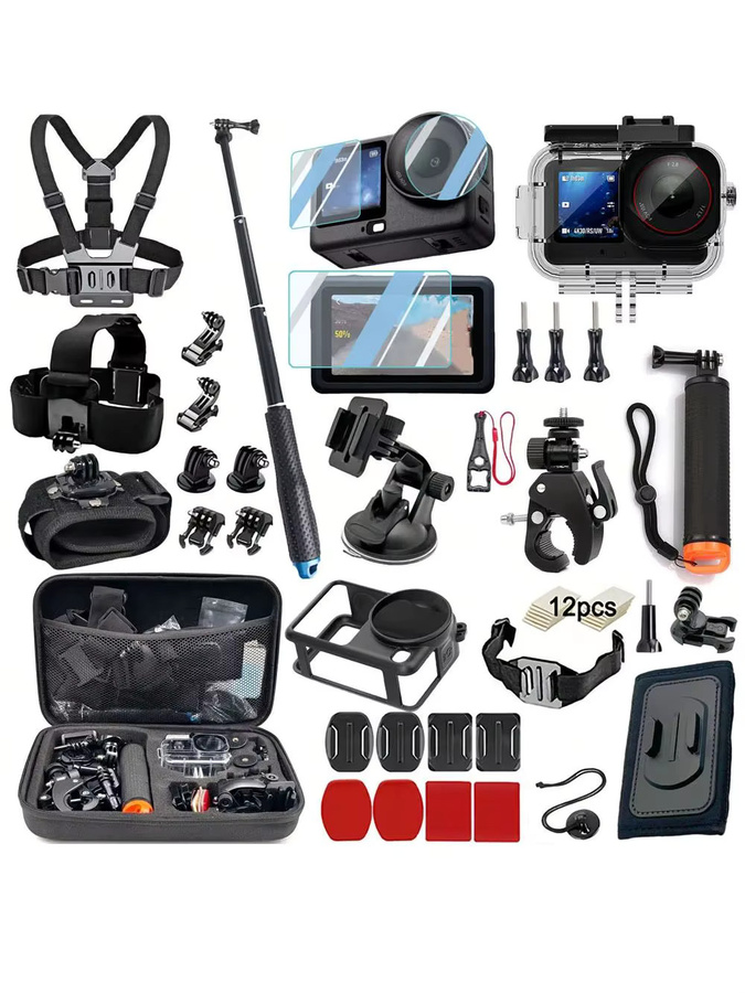 DJI Osmo Action 6 Zubehör-Set in Schwarz mit Wasserdichtem Gehäuse, Silikonhülle und Glasdisplayschutzfolie - Bild 2