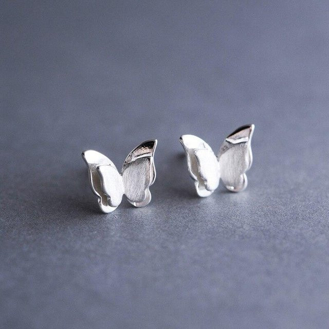 Ohrstecker Schmetterling, 925 Silber, Damen, grau - Bild 1