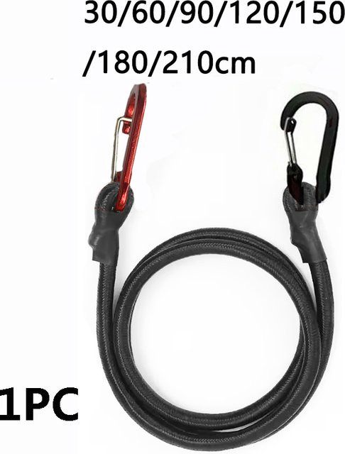 Vanaheimr Elastisches Outdoor-Seil mit Snap-Ring-Haken in Schwarz - Bild 1