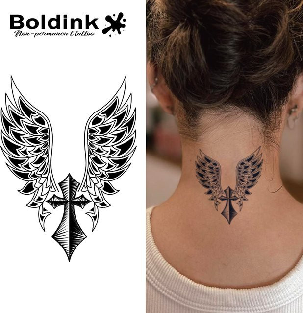 Boldink Wings of the Cross Temporäres Tattoo, wasserfest, semi-permanent - Bild 1
