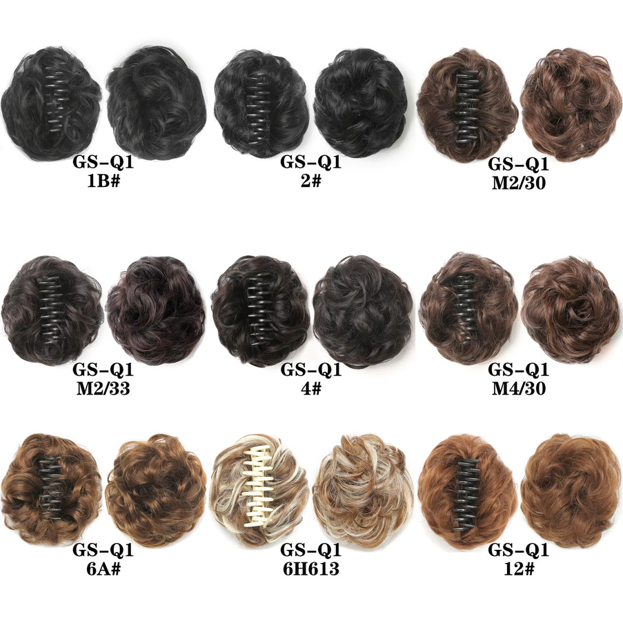 Jeedou Clip-in-Dutt-Haargummi, synthetisch, gewellt, lockig - Bild 2