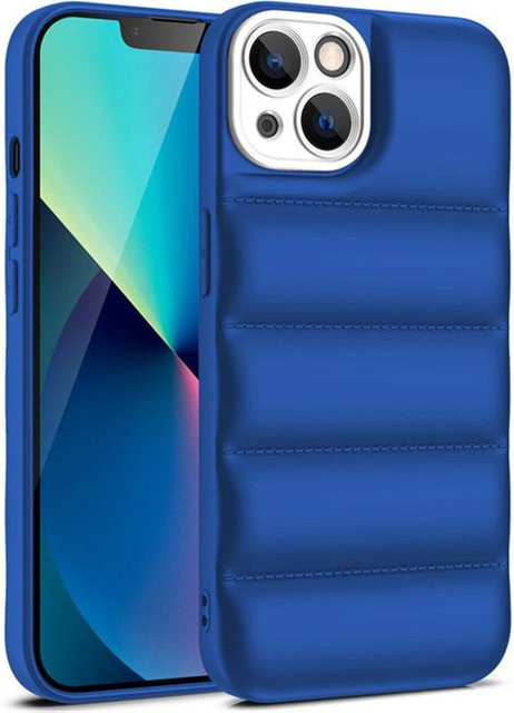 Stoßfeste Silikon-Handyhülle im Daunenjacke-Design für iPhone 11 bis iPhone 15 Pro Max in Blau - Bild 1