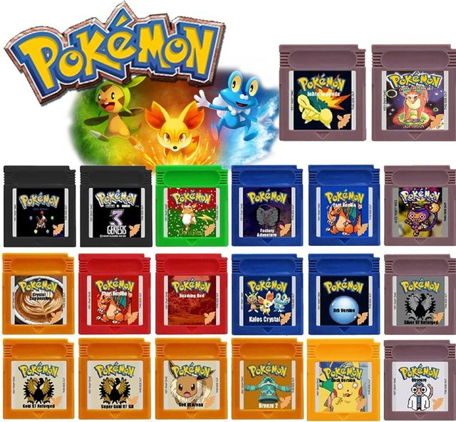 Bandai Pokemon-Serie Spielmodul Team Rocket Edition für GBC, Retro Rollenspiel Cartridge in Schwarz, Weiß, Gold und Silber - Bild 1