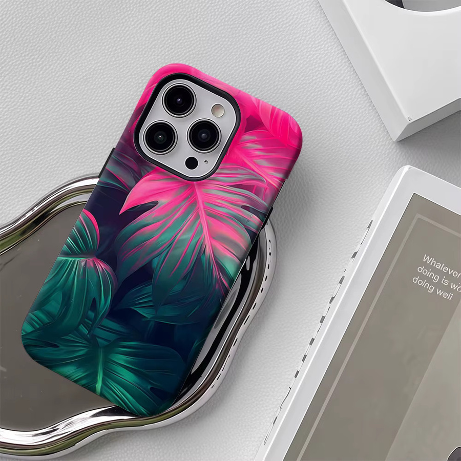 Robuste Neon-Palmblätter Handyhülle mit Magnetfunktion für iPhone 17 16 15 14 13 Pro Max Plus in Multicolour - Bild 5