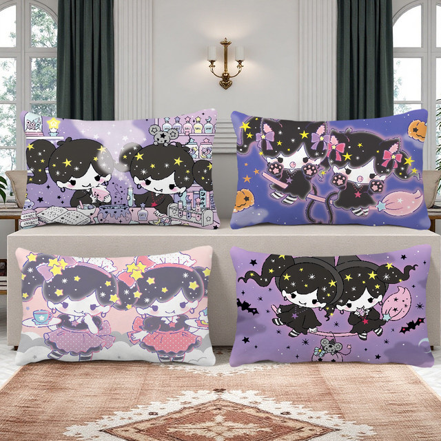 Sanrio Kissenbezug mit niedlichem magischem Twin C-Comets Cartoon-Design, rechteckiger Kissenbezug für Sofa und Wohnzimmer - Bild 1