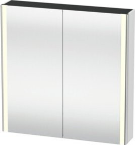 Duravit XSquare Universal-Spiegelschrank in Weiß Matt mit LED-Beleuchtung, Sensor-Schalter und Steckdose für den Badezimmer, B/H/T: 80 x 80 x 15,5 cm - Bild 1