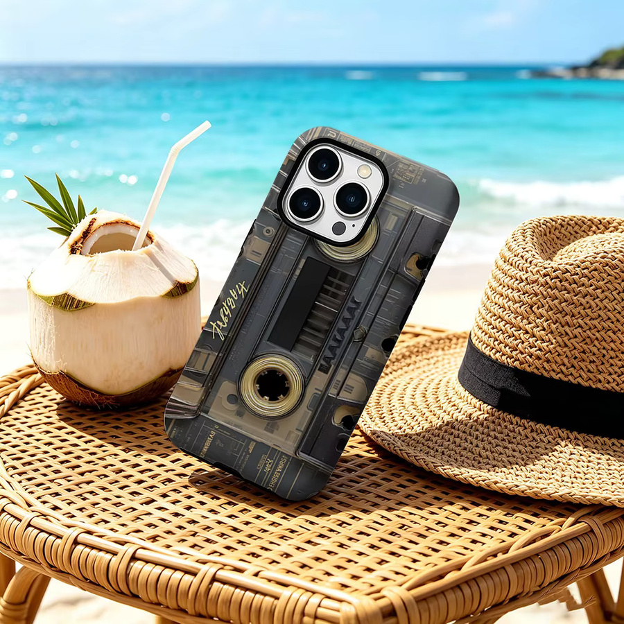 CaseChic Matte Bumper Hülle mit MagSafe für iPhone 17 16 15 14 13 Pro Max Plus Stoßfeste Retro Kassettenhülle aus hartem PC - Bild 3