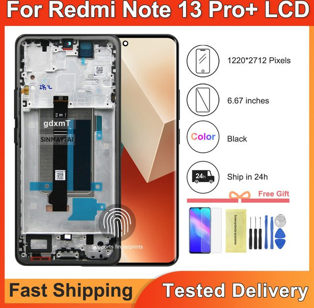 Xiaomi Redmi Note 13 Pro 5G LCD Display mit Touch Digitalisierer in Schwarz, 6.67 Zoll - Bild 1