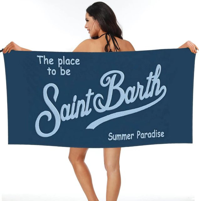 Saint Barth Strandtuch Sommer Paradies, Blau, B/H: 70 x 140 cm - Bild 1