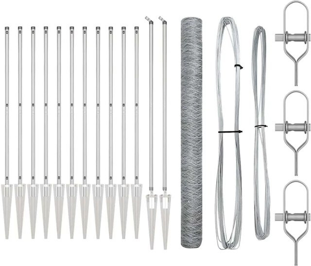 vidaXL Zaunpfosten aus Stahl in Silber, Rechteckig, B/H: 26 x 50 mm, Höhe: 1,6 m - Bild 1