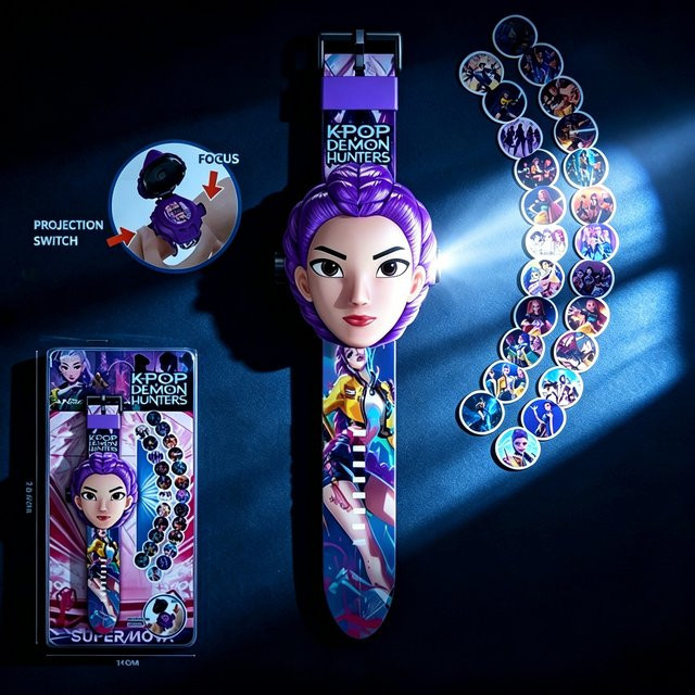 Bandai Anime 3D-Projektions-Armbanduhr, 24 Muster, Spielzeug - Bild 1