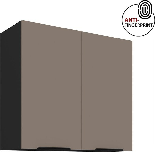 Küchen Hängeschrank ARIA Sandgrau matt mit Anti-Fingerprint-Beschichtung Breite: 80 cm - Bild 1