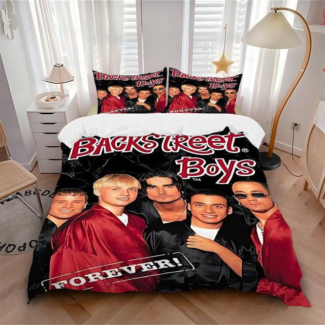 3-teiliges Backstreet Boys Bettwäsche-Set von Ruoxin mit 1 Bettbezug und 2 Kissenbezügen, Mehrfarbig, Material: Polyester, Bettbezug B x H: 200 x 200 cm - Bild 1