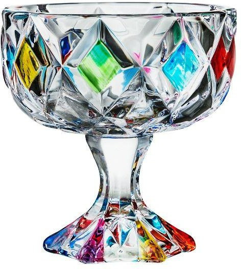 Handbemalter Eisbecher aus Glas von Bestbags mit geometrischem Muster, 300 ml, Mehrfarbig - Bild 1