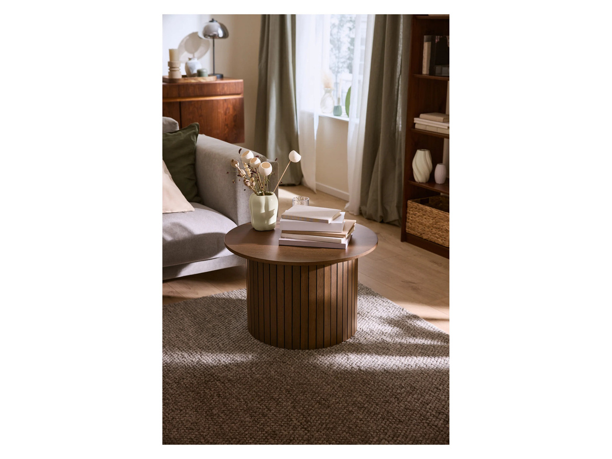 LIVARNO Couchtisch in Braun mit modernem Lamellen-Design, B/T/H: 67 x 42 x 15 cm - Bild 2