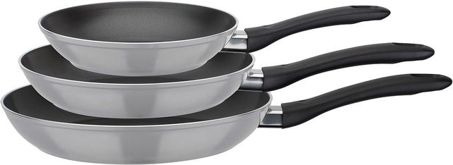GSW Pfannen-Set Nova 3-teilig aus Aluminium mit Antihaftbeschichtung in Grau oder Schwarz - Bild 1