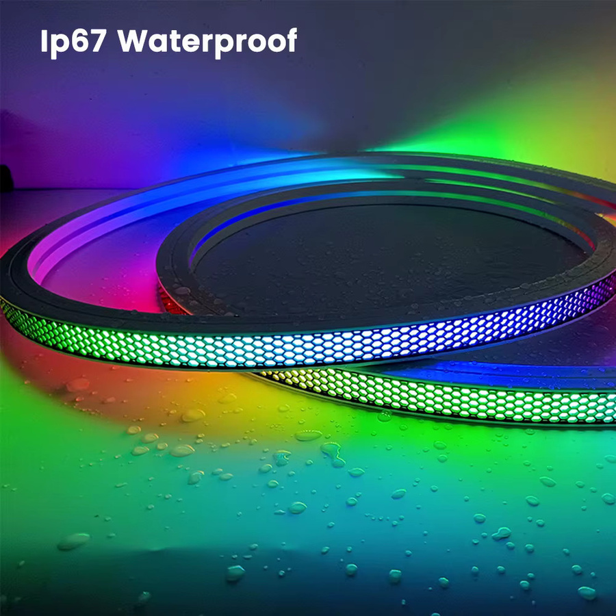 FUNZENXIN LED-Streifen-Lichtdiffusor Neon-Flex aus Silikon, IP67 wasserdicht und blendfrei, für 2835 und 5050 RGB LED-Streifen, Farben: Schwarz oder Weiß - Bild 2
