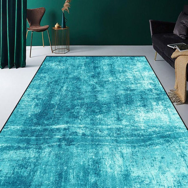 Moderner Teppich Karpetti in Grün und Türkis, weich und waschbar, B/T: 80 x 120 cm - Bild 1
