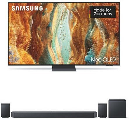Samsung Neo QLED 4K UHD Fernseher GQ65QN73FAT 163 cm (65 Zoll) mit HW-Q995GF Soundbar in Schwarz - Bild 1