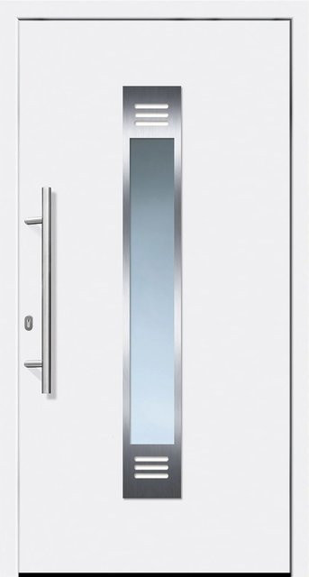 Aluminium-Haustür PANTO modern in Weiß, Anschlag Links, B: 110 cm, H: 210 cm - Bild 1