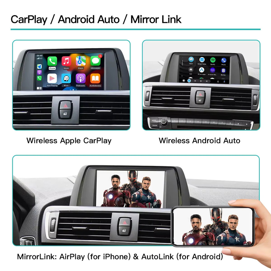 AUTOABC Wireless Carplay und Android Auto Modul für BMW MINI NBT CIC Systeme, Schwarz - Bild 4