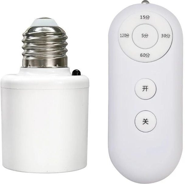 YJMP Super Lighting E27 LED Lampensockel mit Fernbedienung und Smart-Timer, verstellbarer Glühbirnenhalter Adapter Konverter in Gold/Messing, 2 Stück - Bild 1