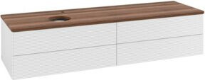V&B Waschtischunterschrank Antao mit Frontstruktur und Beleuchtung, Farbe: Weiß, B: 160 cm, T: 50 cm - Bild 1
