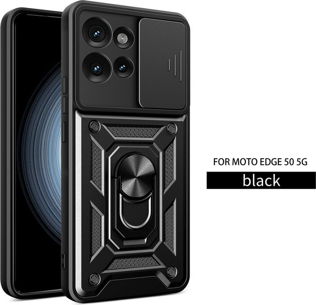 Stoßfeste Rüstungshülle für Motorola Moto Edge 50 in Grün mit 360 Grad drehbarer Halterung und Kameraschutz - Bild 1