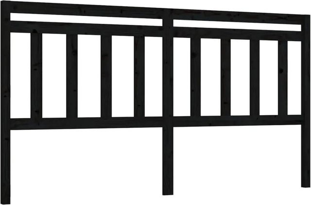 vidaXL Kopfteil aus Kiefer-Massivholz in Schwarz, rustikales Design, B: 186 cm, H: 100 cm, T: 4 cm - Bild 1