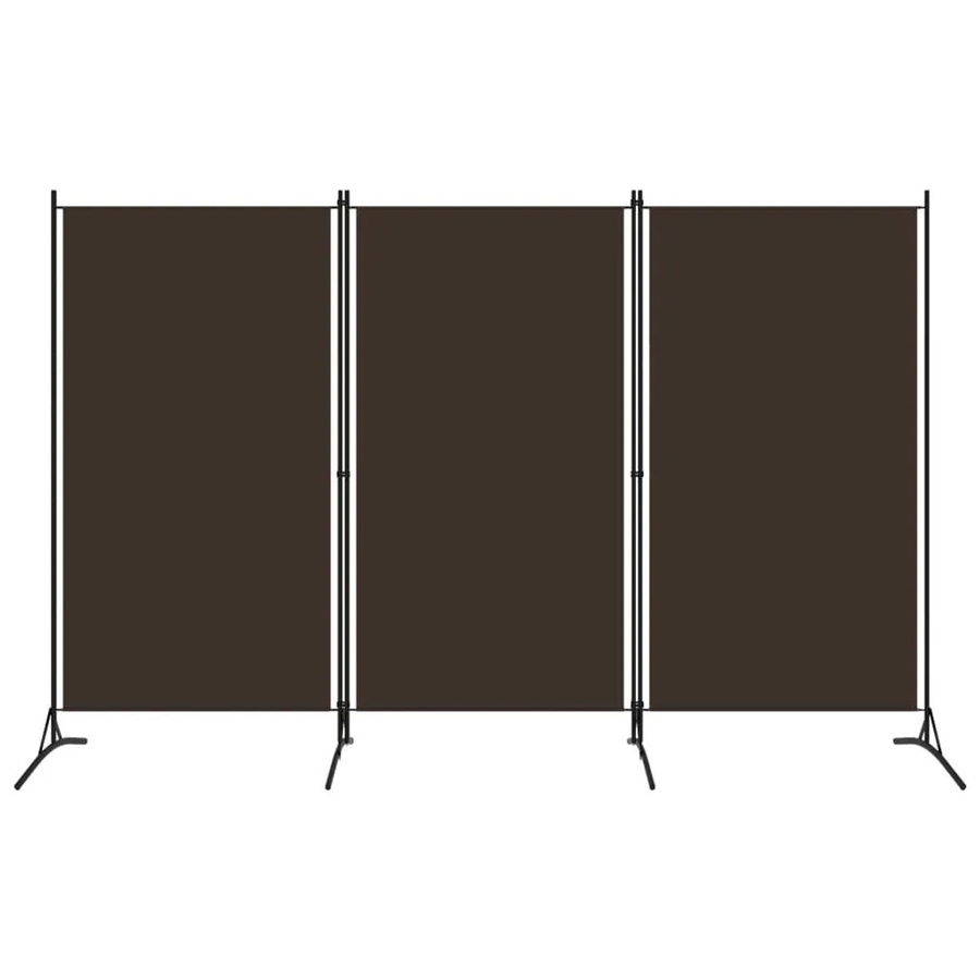 vidaXL 3-teiliger Raumteiler in Braun, modern und matt, B/H: 260 x 180 cm - Bild 2