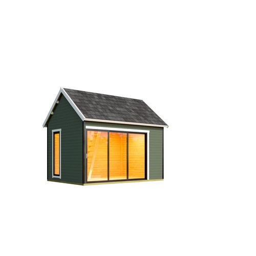 Lasita Gartenhaus Murano Maja mit Satteldach in Grau-Grün, B/H/T: 430 x 364,8 x 336,1 cm - Bild 3